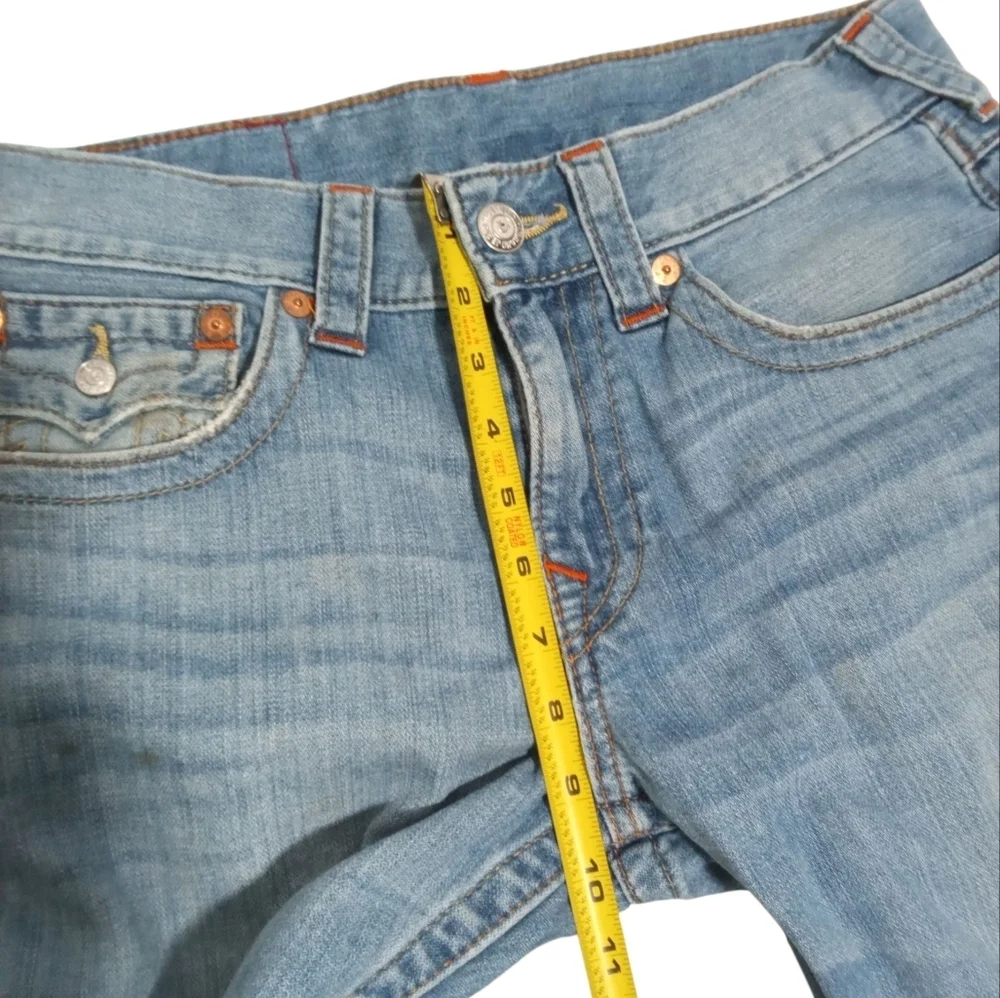 True Religion Men’s Slim Fit Jeans Light Wash Horseshoe Flap Pocket Size 31/33